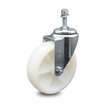 Service Caster 5 Inch Nylon Wheel Swivel 3/8 Inch Threaded Stem Caster SCC-TS20S514-NYS-381615